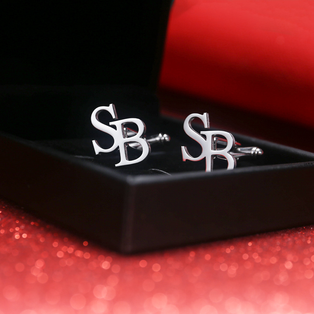 Men'S Grooming Gifts - Tangula boutons de manchette initiales personnalisées