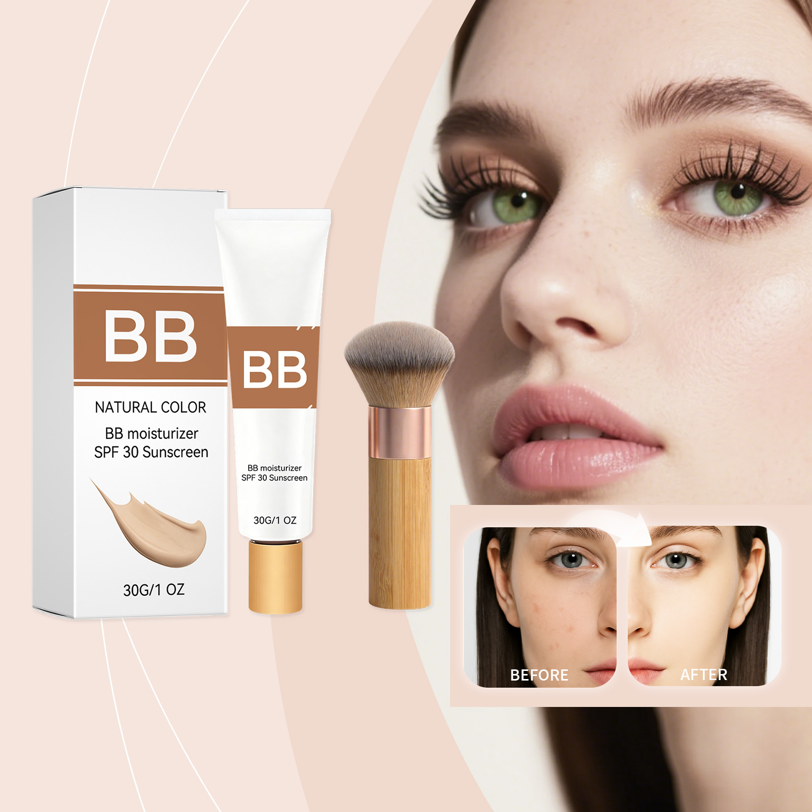 Face Moisturizer Spf - Crème hydratante teintée SPF 30 avec