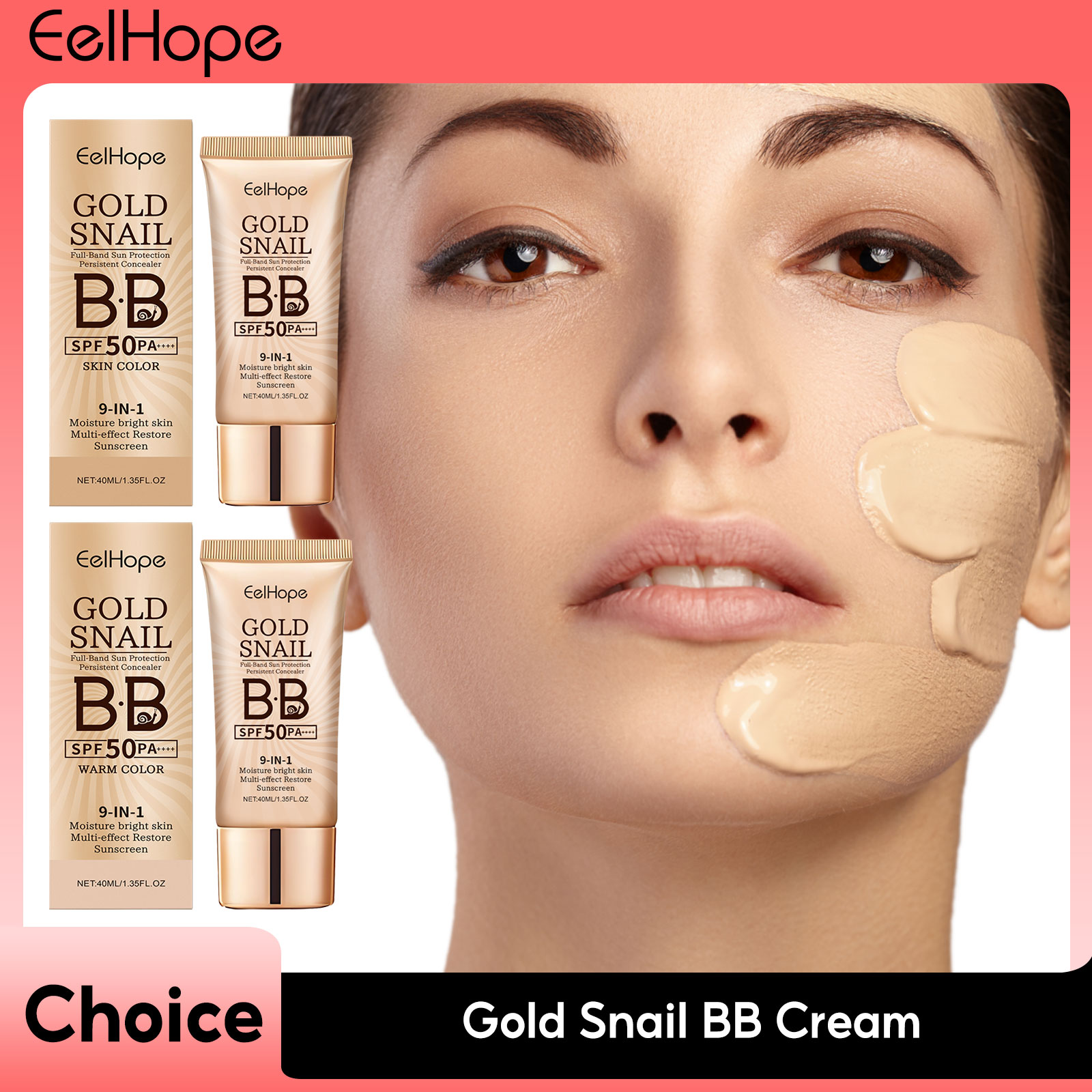 Face Moisturizer Spf - Crème solaire à base d'escargot doré,