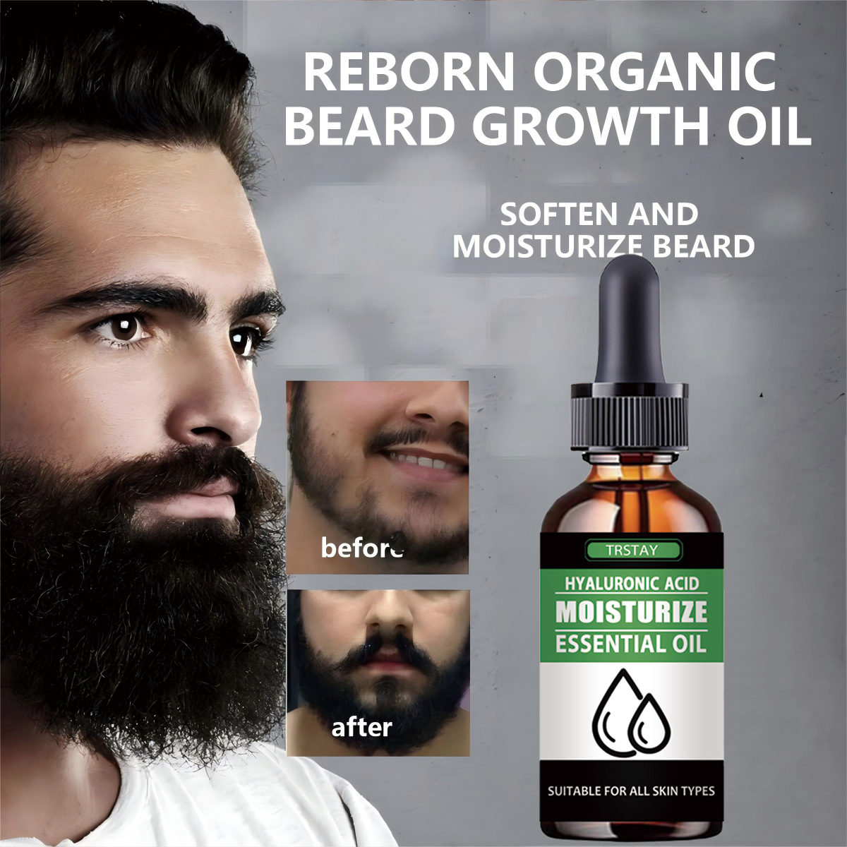 Men'S Grooming Facial - 100% naturel accélérer les poils du