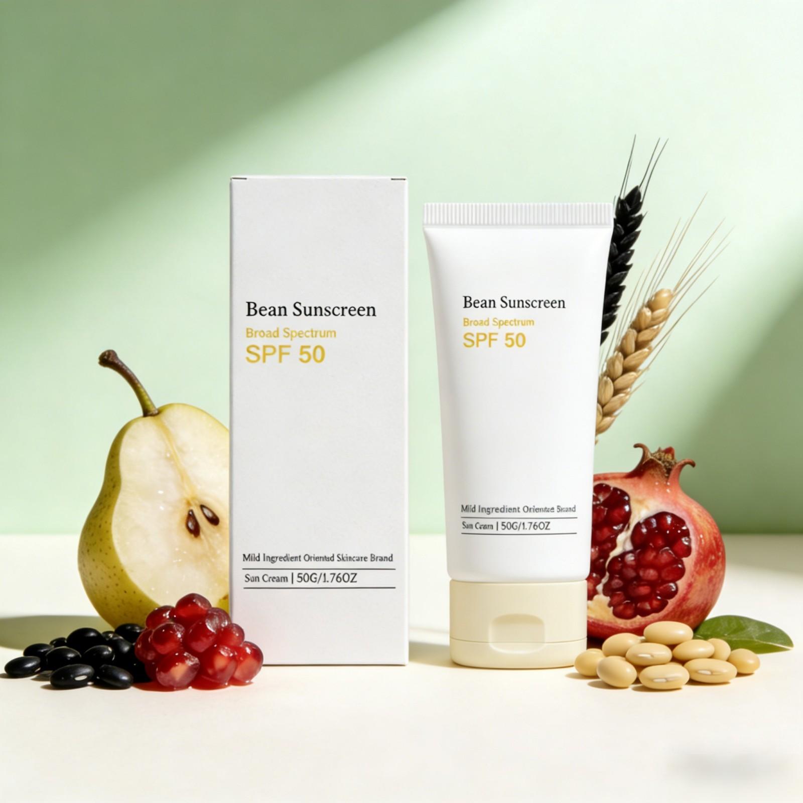 Face Moisturizer Spf - Crème solaire coréenne Bean SPF 50,