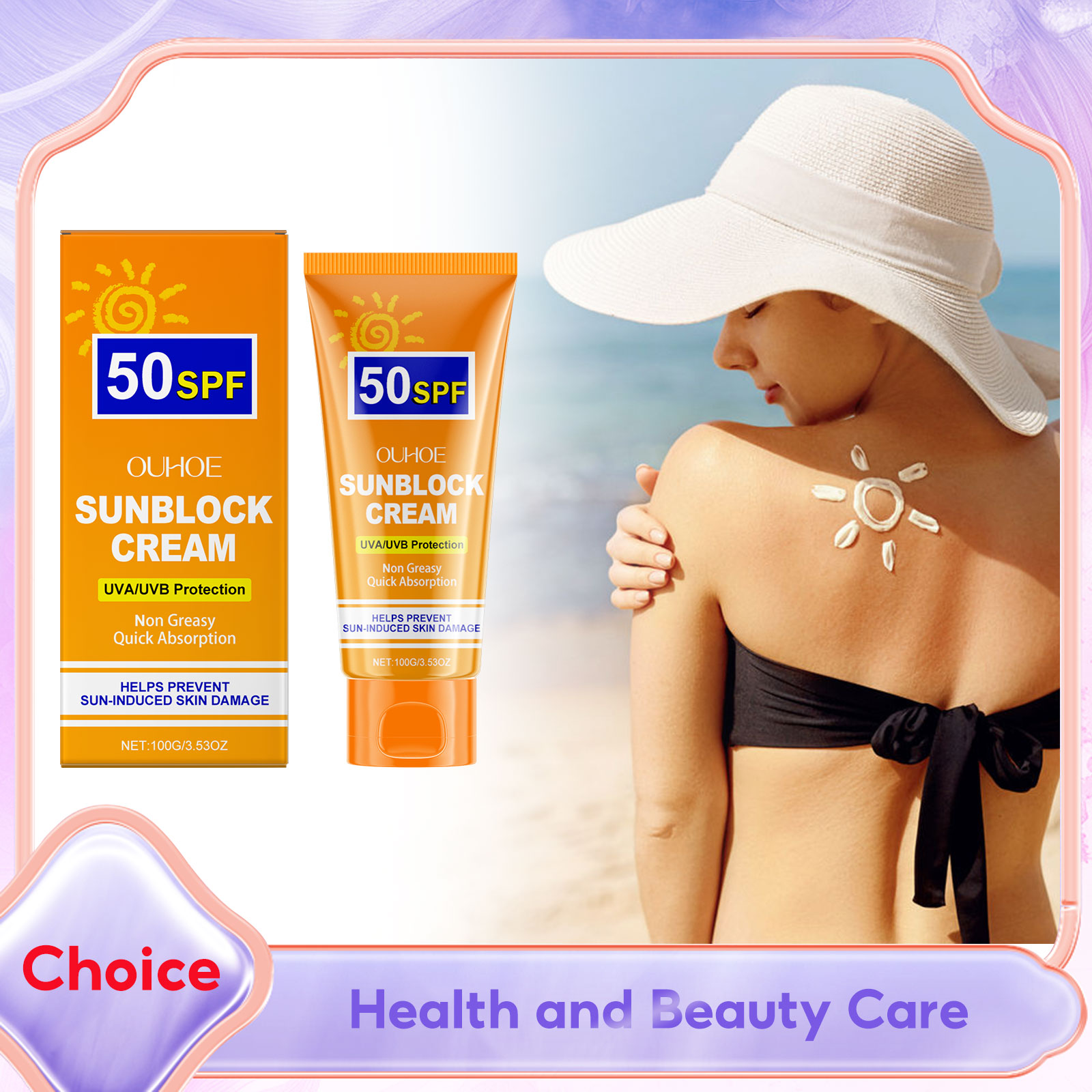 Face Moisturizer Spf - Crème solaire blanchissante SPF50 pour le