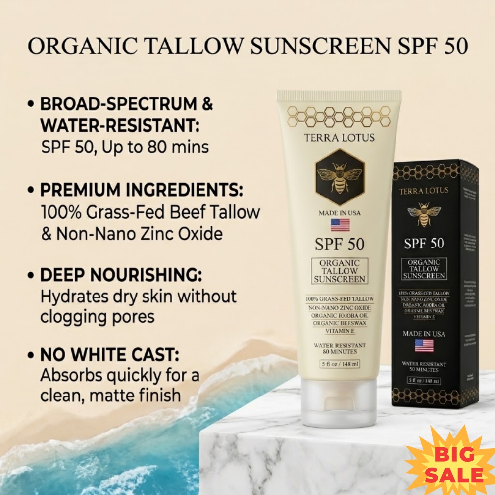 Face Moisturizer Spf - Crème solaire minérale au suif biologique