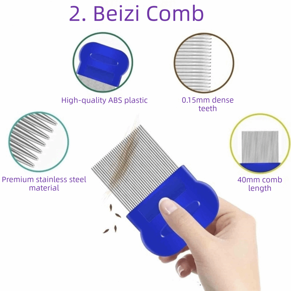 Comb Fine Tooth - Ensemble de 6 peignes anti-puces en