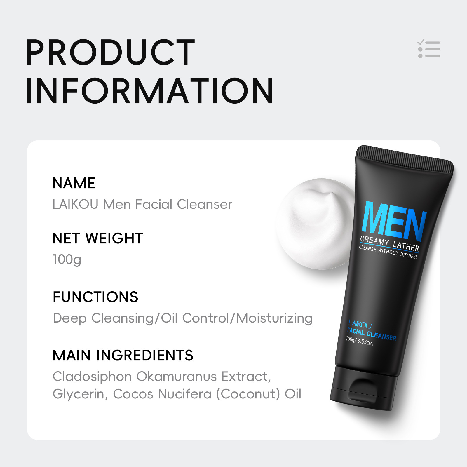 LAIKOU Nettoyant Visage Homme  - Men'S Grooming Facial avis et prix