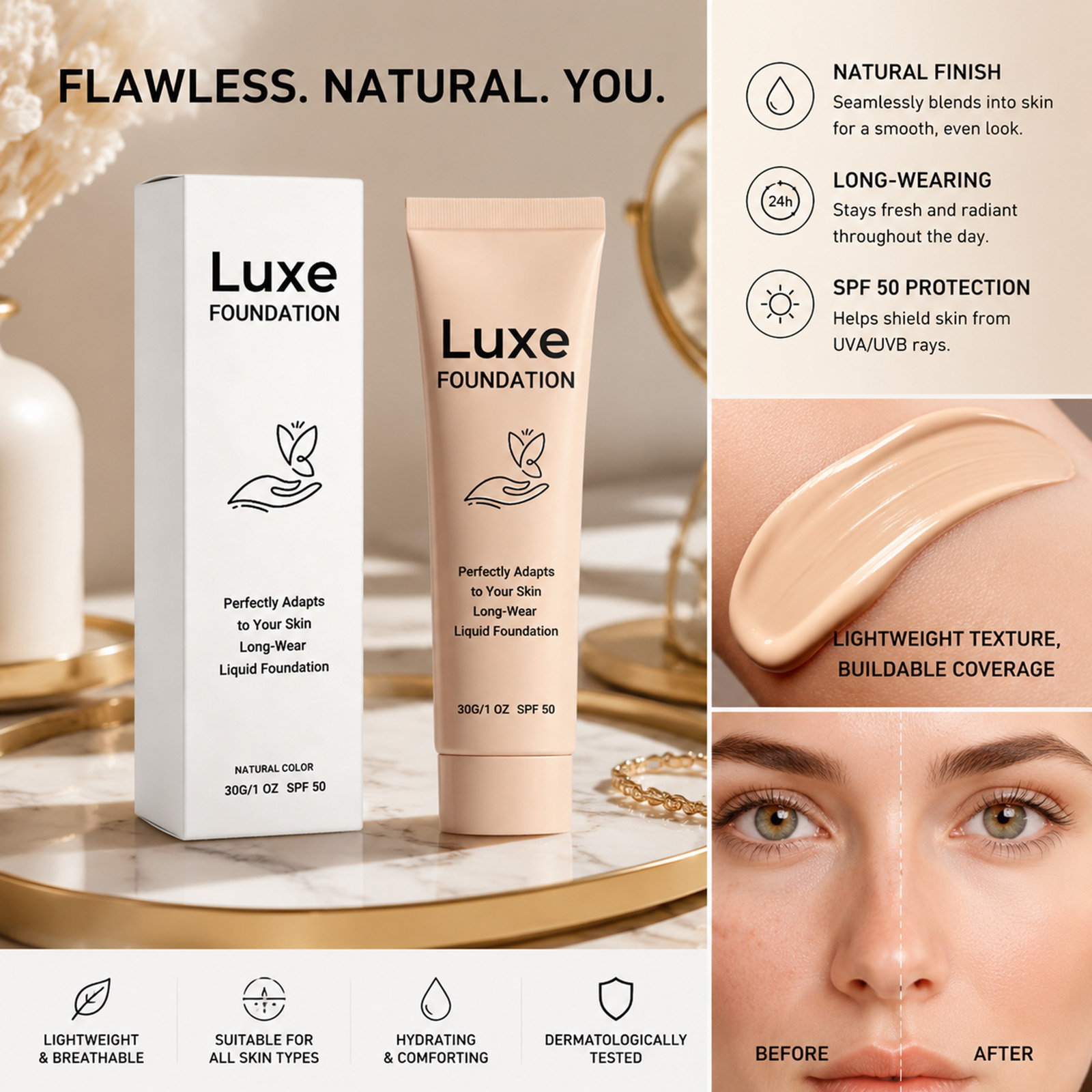 Fond de teint SPF 50+ changean - Face Moisturizer Spf avis et prix
