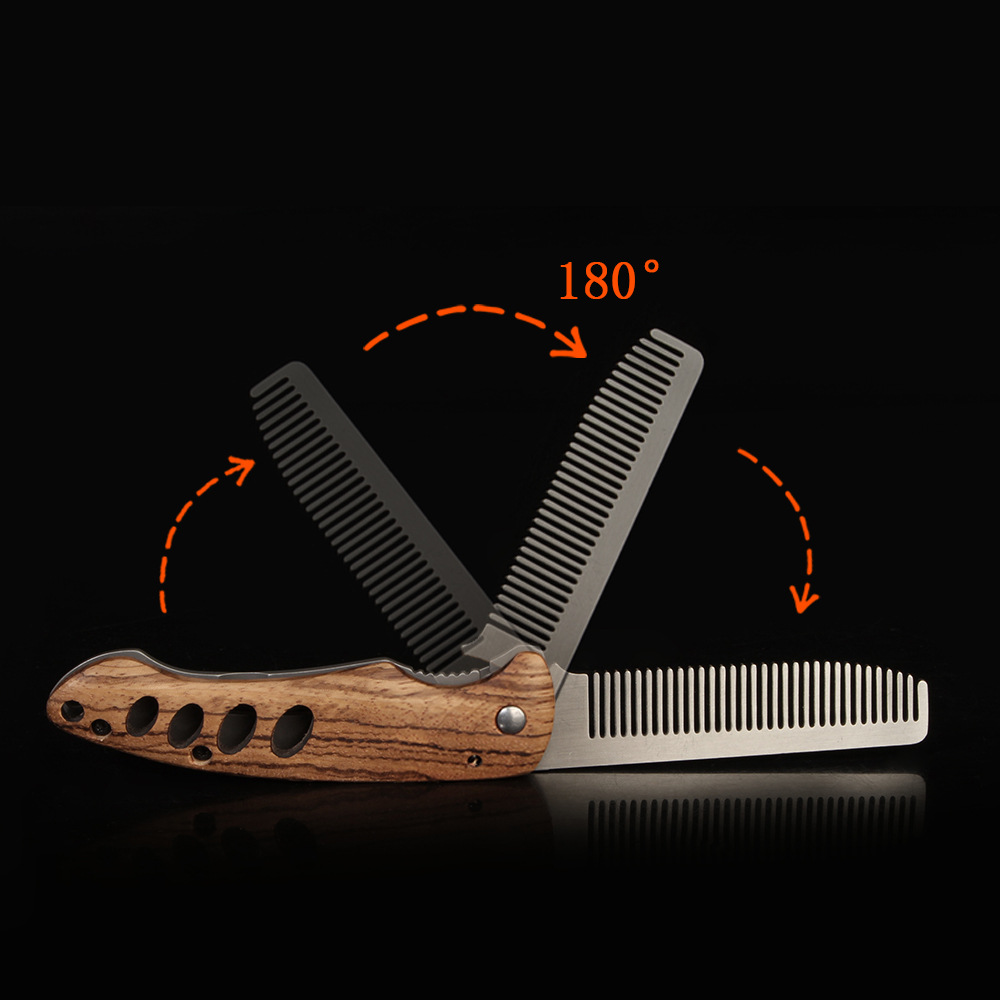 Peigne à barbe pliable en bois - Mens Grooming Barber avis et prix