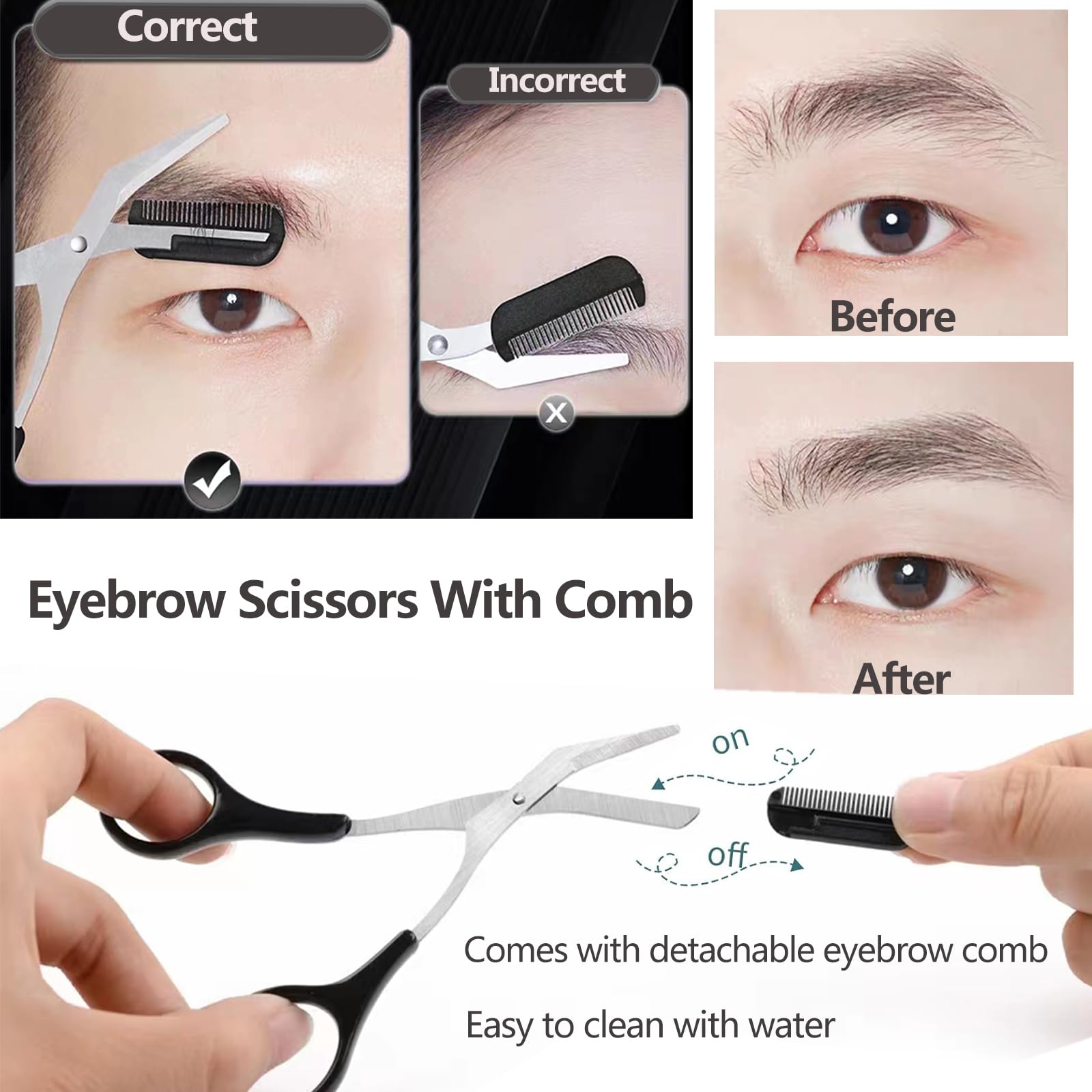 Ciseaux à sourcils avec peigne - Men'S Grooming Facial avis et prix